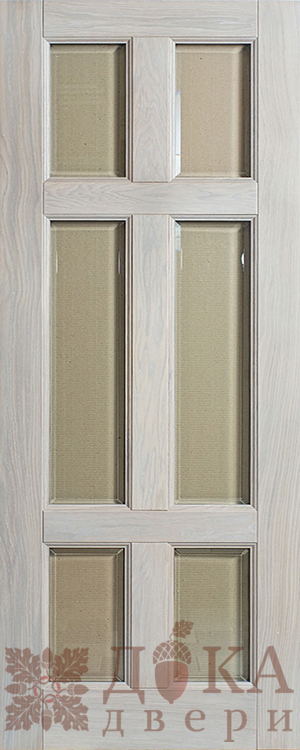 дверь массив дуба Американо-6 стеклянная дуб белёный Дока Двери