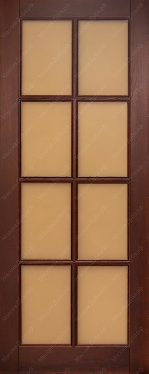 дверь массив дуба Шоколад 8 со стеклом лак дуб античный Дока Двери