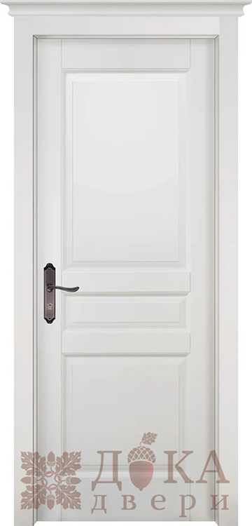 Дверь из срощенного массива ольхи, Классика-3 ПДГ, Белая Эмаль
